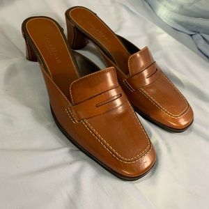 Cole Hahn Country Brown Leather Slides Mules sz 8